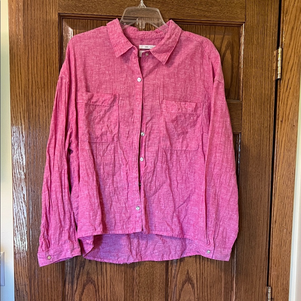 Rachel Zoe Pink Button-Up Shirt